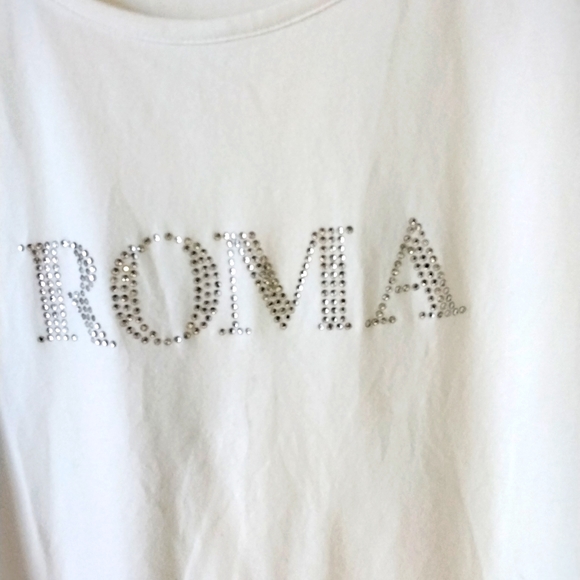 White sequin ROMA tshirt - Picture 1 of 5